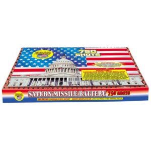 750 Shot Saturn Missile - Multi-Effect Fireworks Repeater
